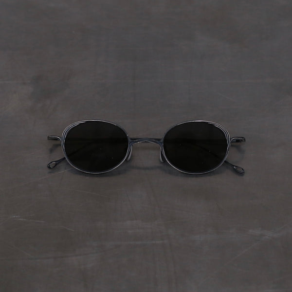 Rigards RG1076TI series oval frame sunglasses RG-RG1076TI-GDHSH antique black dark gray lenses